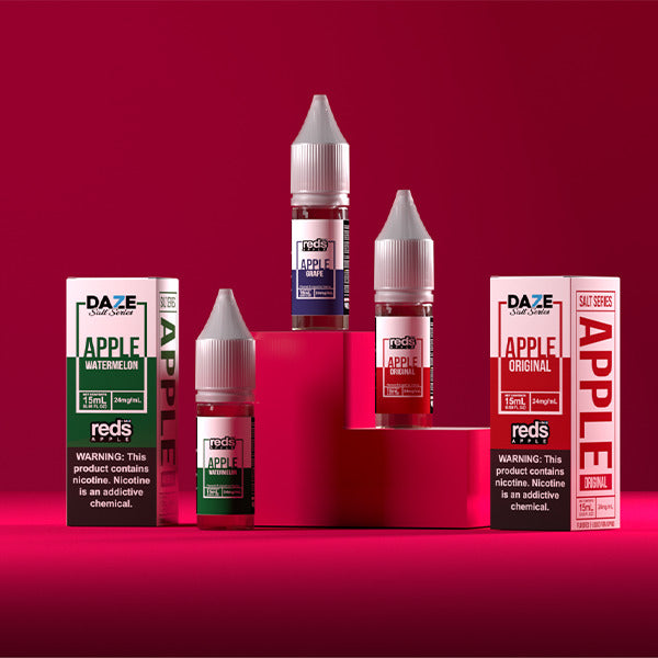7Daze Reds Salt Series E-Liquid | 15mL | 24mg | (Salt Nic) | Group Photo with packaging