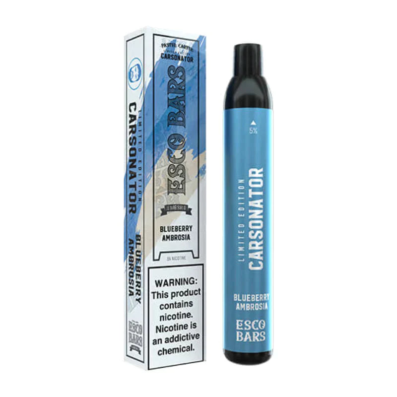 Esco Bars Carsonator Mesh Disposable | 2500 Puffs | 6mL | 50Mg | MOQ 10 | Blueberry Ambrosia with Packaging