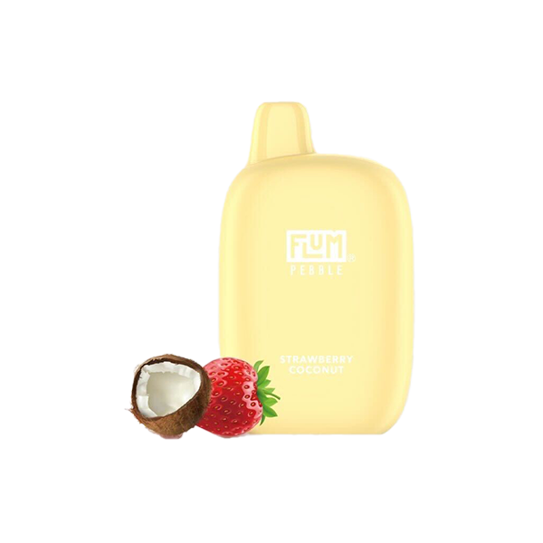Flum Pebble Disposable | 6000 Puffs | 14mL | 50mg | MOQ 10 | Strawberry Coconut