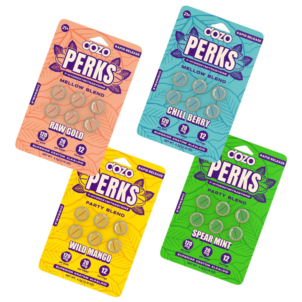 Dozo Perks 7 Hydroxymitragynine Tablets (6-Pack) - Group Image