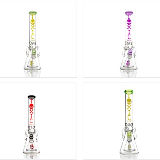 MKGlass (Water Pipe) TX72 Toxic 16″ Pyramid Recycler Beaker - Group Image