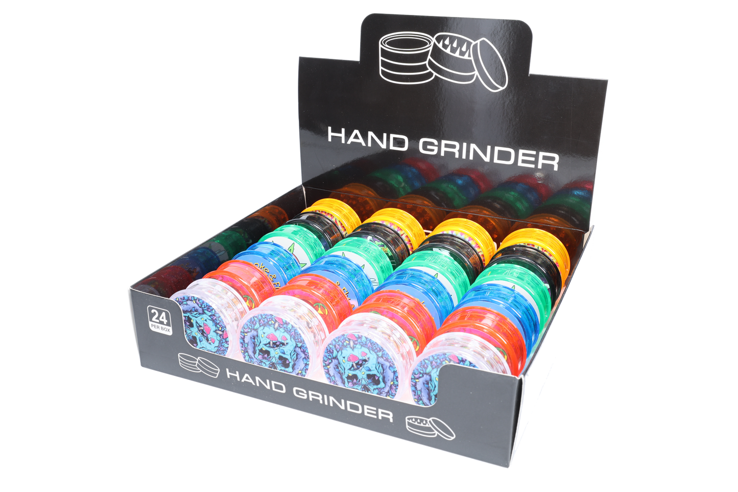 Non branded (DISPLY 24pc)(Grinder)(Plastic) GR14 2.5″ 63mm