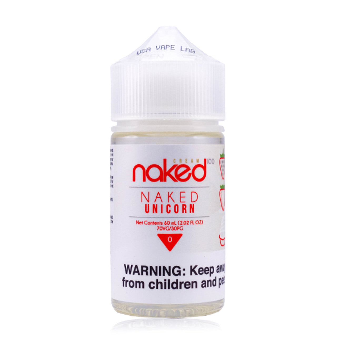 Naked 100 E-Liquid 60mL (Freebase) | Cream Strawberry Naked Unicorn