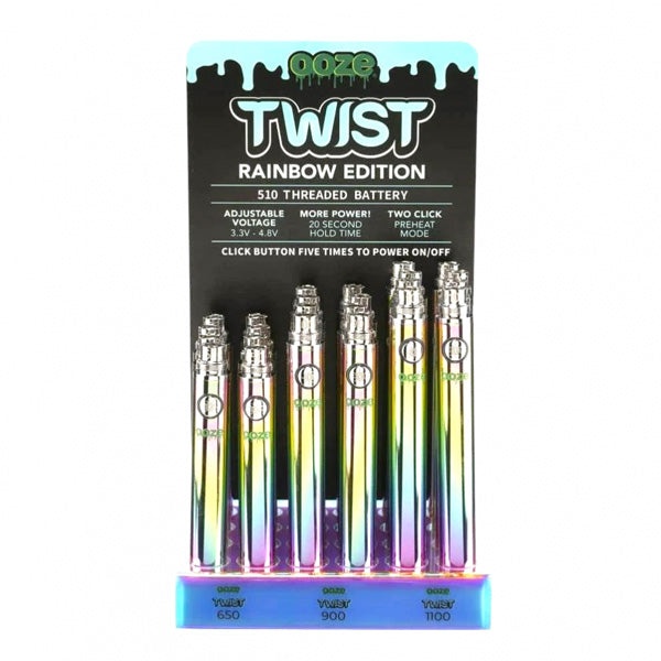 Ooze Twist 510 Batteries (24pc Display)(Multiple Sizes) Rainbow | 24pk