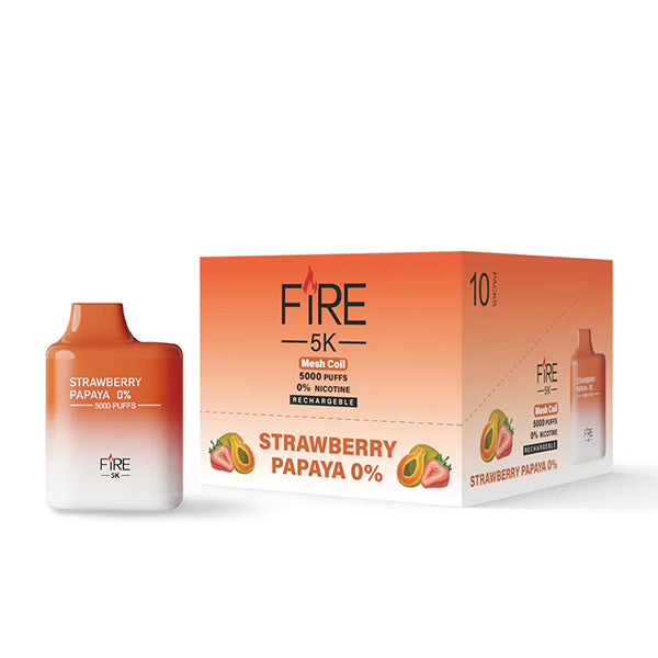 Fire Mega Disposable | 5000 Puffs | 12mL | 50mg | MOQ 10 | Strawberry Papaya