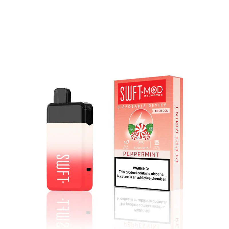 SWFT Mod Disposable | 5000 Puffs | 15mL | 50mg | MOQ 10 | Peppermint with Packaging
