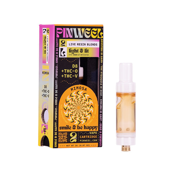 Pinweel Live Resin D11 Cartridges (2g) | Mimosa Sativa with Packaging