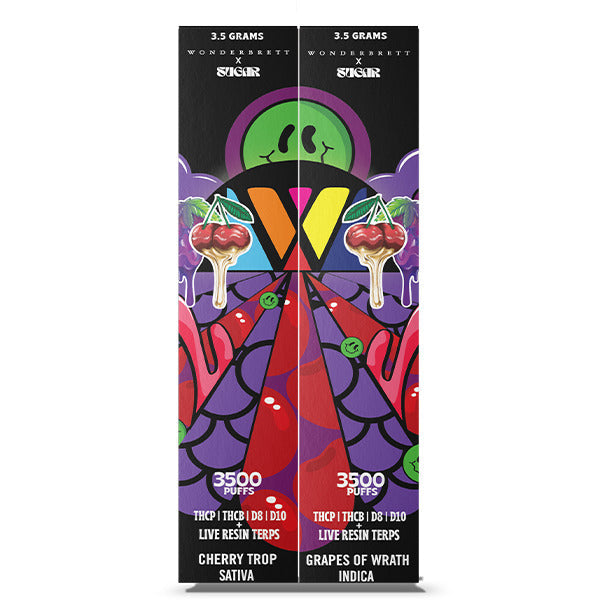 Sugar Extrax – Sugar X Wonderbrett | 3500 Puffs Disposable | THC-V + THC-B + D8 + D10 | (2-Pack)