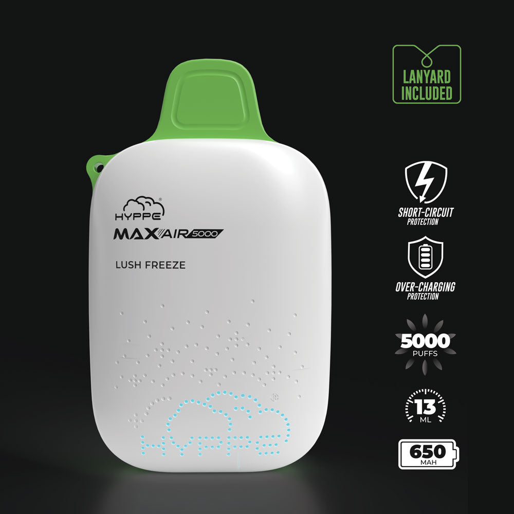 Hyppe Max Air Disposable | 5000 Puffs | 13mL | 50mg | MOQ 5 | Lush Freeze