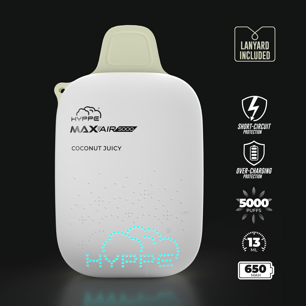 Hyppe Max Air Disposable | 5000 Puffs | 13mL | 50mg | MOQ 5 | Coconut Juicy