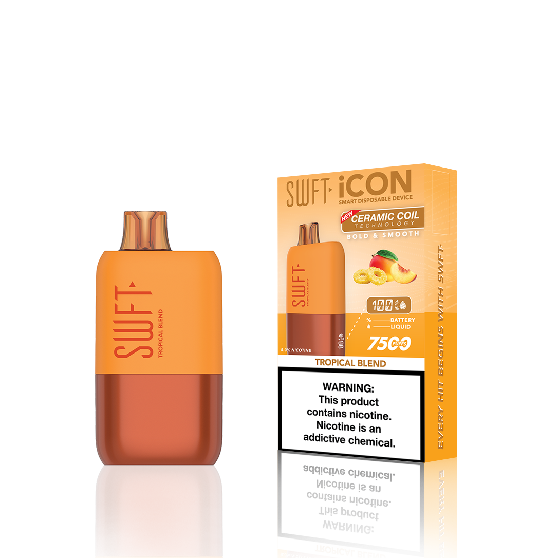 SWFT Icon Disposable | 7500 Puffs | 17mL | 50Mg | MOQ 10 | Tropical Blend with Packaging
