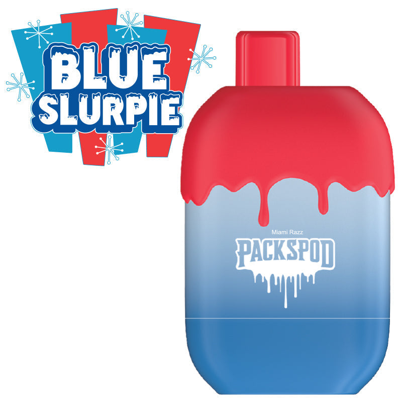 Packspod Disposable | 5000 Puffs | 12mL | 50mg | MOQ 5 | Blue Slurpee (Miami Razz)