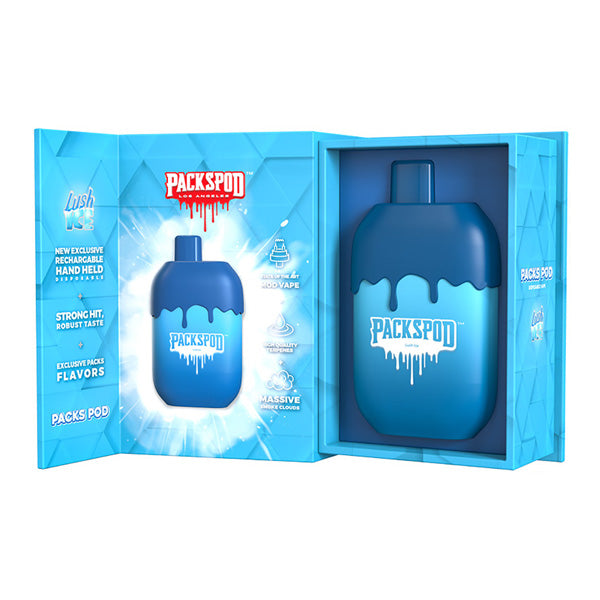 Packspod Disposable | 5000 Puffs | 12mL | 50mg | MOQ 5 | (Limited Edition) Lush Ice with Packaging