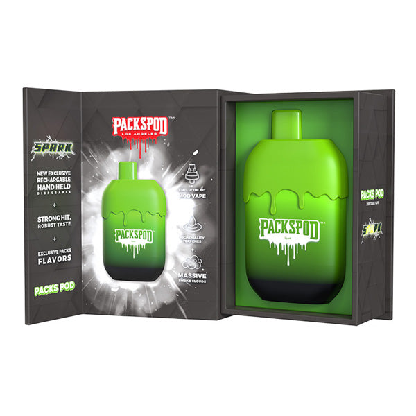 Packspod Disposable | 5000 Puffs | 12mL | 50mg | MOQ 5 | (Limited Edition) Spark with Packaging