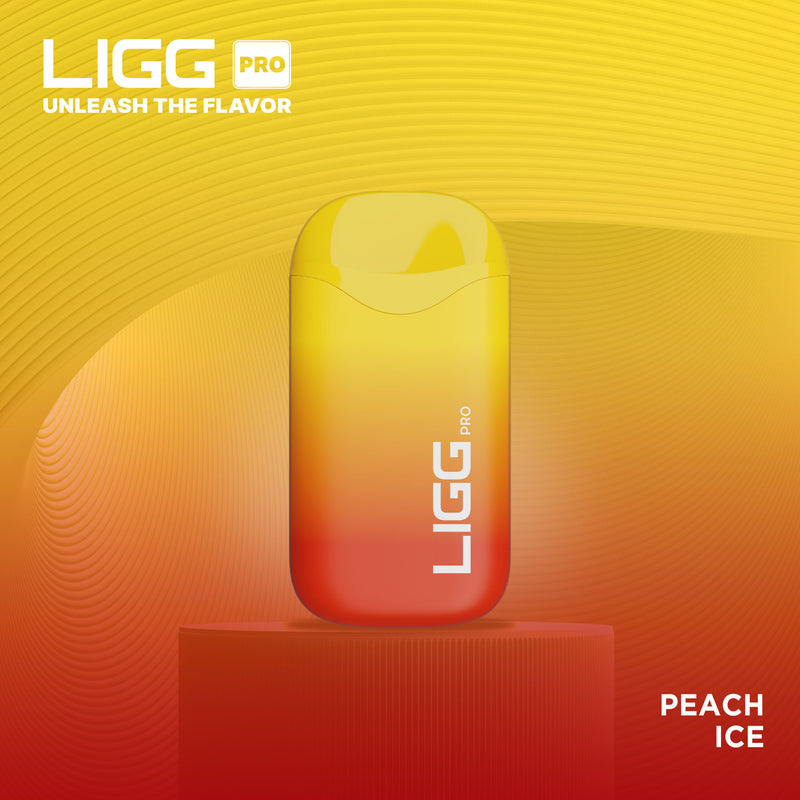 Ligg Pro Disposable | 5500 Puffs | 14mL | 50mg | MOQ 10 | Peach Ice