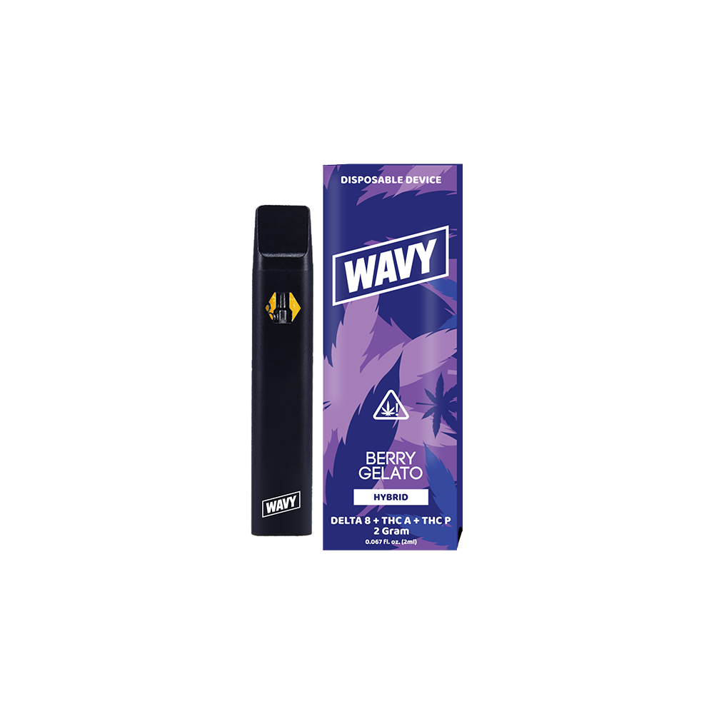 Wavy D8 + THCA + THCP Disposable (2g) Berry Gelato with Packaging