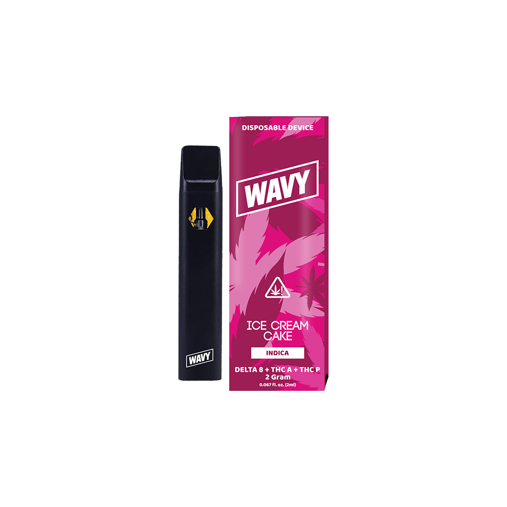 Wavy D8 + THCA + THCP Disposable (2g) Ice Cream Cake with Packaging