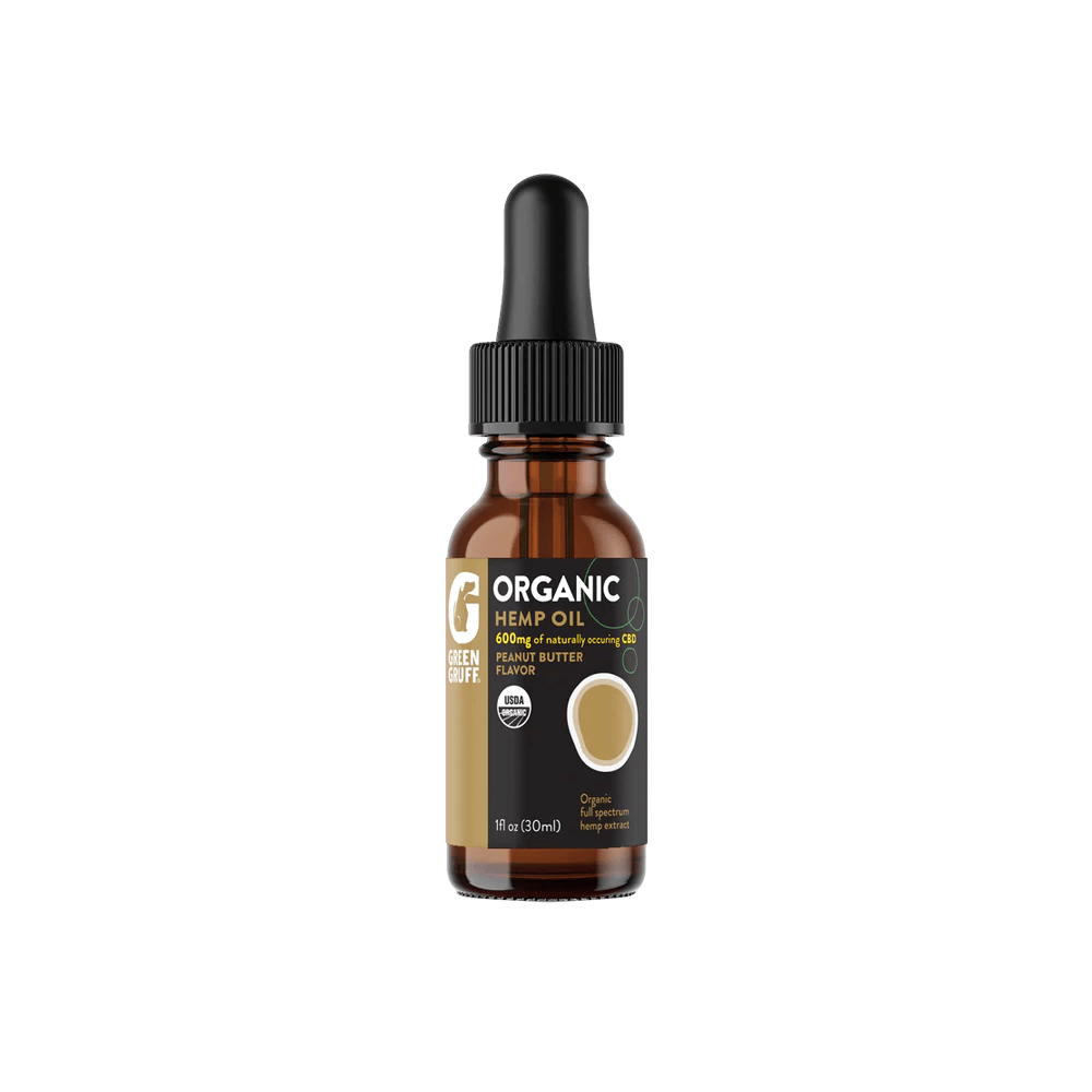 Green Gruff CBD Dog Tincture (600mg 30mL Bottle) Peanut Butter