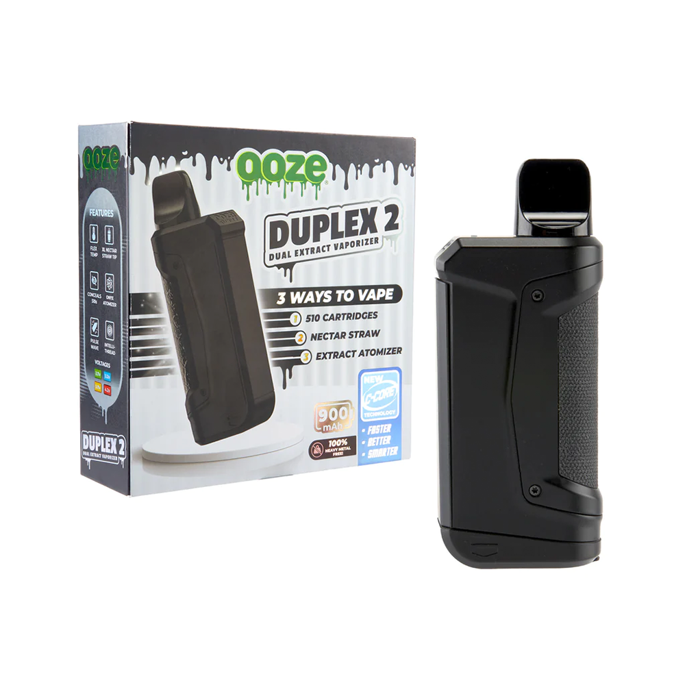 Ooze Duplex 2 Dual Extract Wax Vaporizer (900mAh) Black with Packaging