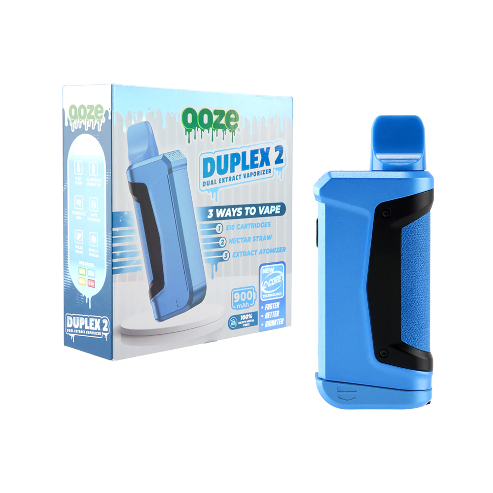Ooze Duplex 2 Dual Extract Wax Vaporizer (900mAh) Sapphire Blue with Packaging