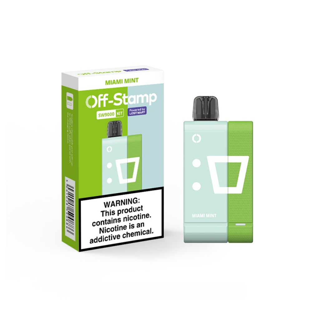Off Stamp Disposable Kit | 9000 Puffs | 13mL | 50mg | (Disposable + Power Dock) | MOQ 5 | Miami Mint with Packaging