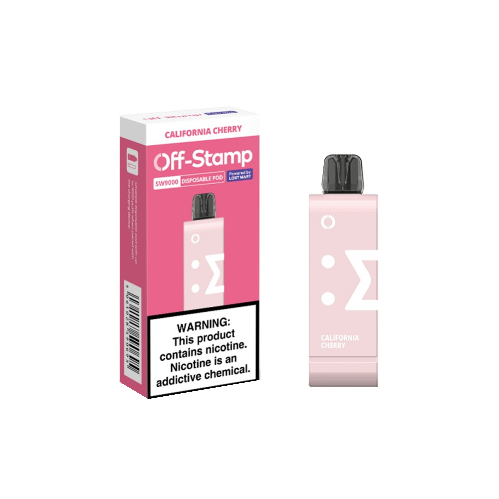 Off Stamp Pod Disposable | 9000 Puffs | 13mL | 50mg | (Pod Disposable Only) | MOQ 10 | California Cherry with Packaging
