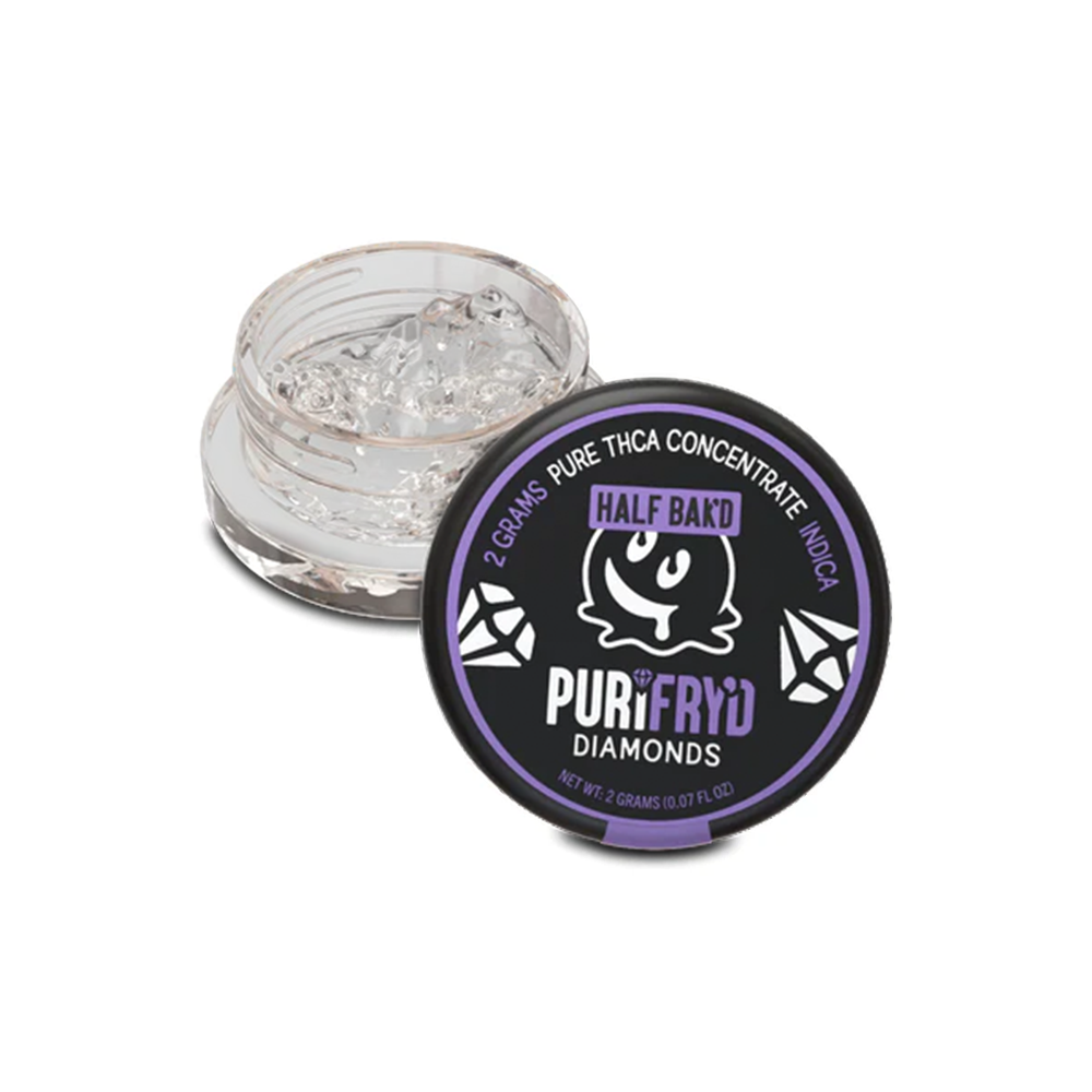 Half Baked PURIFRYD Live Resin THCA Concentrate Diamonds (2g Jar)