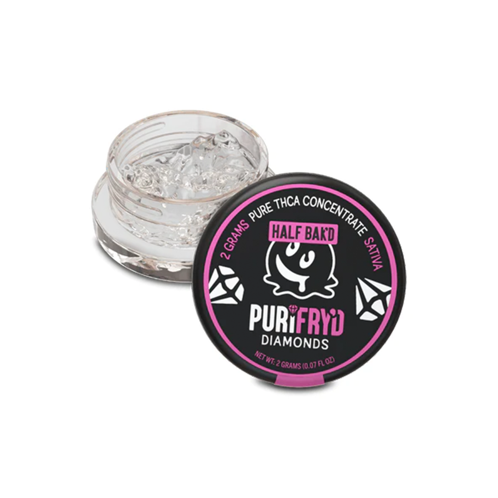 Half Baked PURIFRYD Live Resin THCA Concentrate Diamonds (2g Jar)