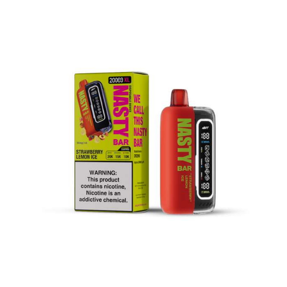 Nasty Bar XL Disposable | 20000 Puffs | 17mL | 50mg | MOQ 5 | Straberry Lemon Ice with packaging