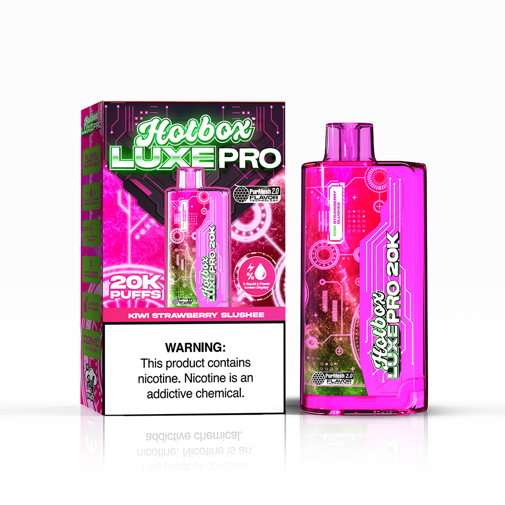 Puff Labs Hotbox Luxe Pro Disposable | 20000 Puffs | 22mL | 50mg | MOQ 5 | Kiwi Strawberry Slushee with Packaging