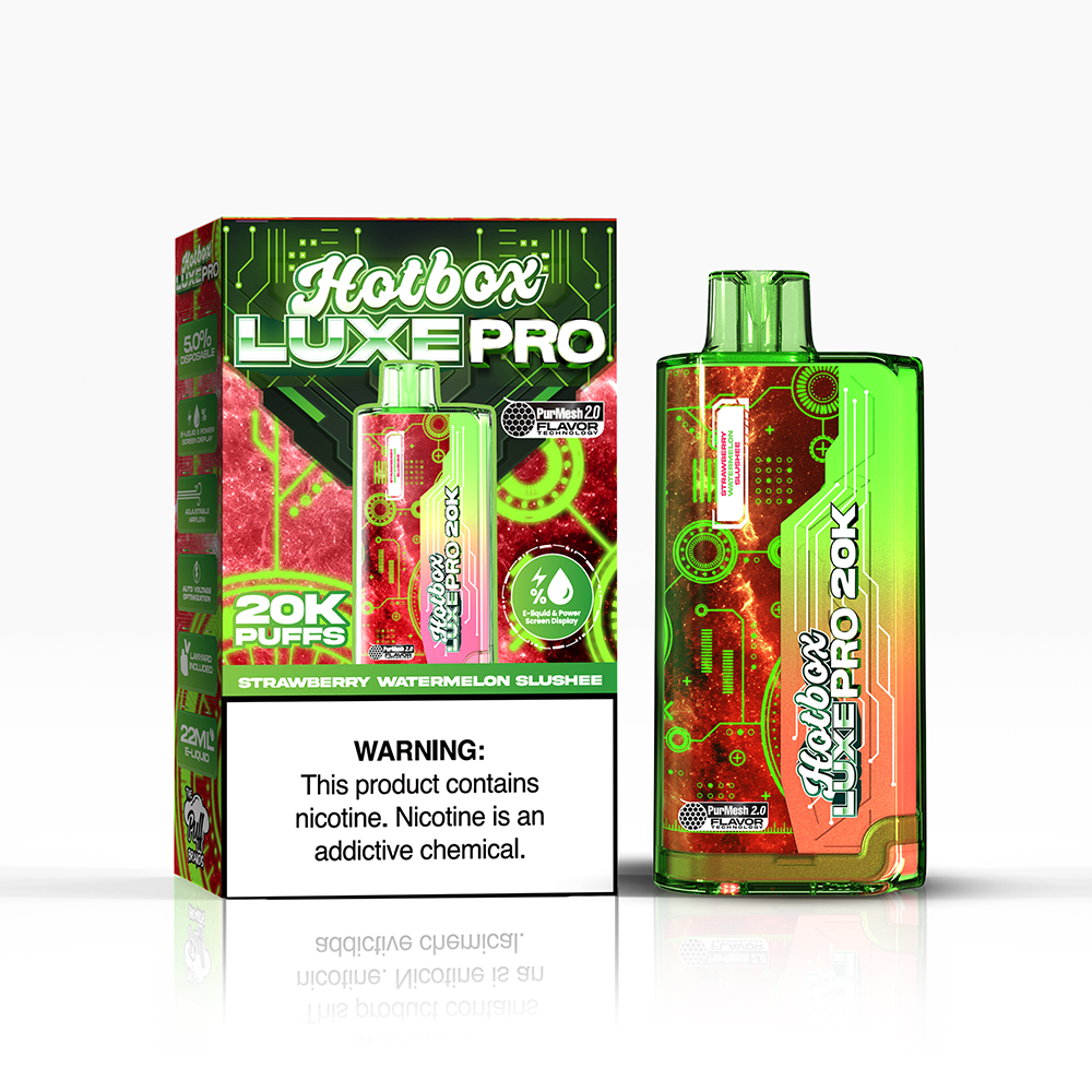Puff Labs Hotbox Luxe Pro Disposable | 20000 Puffs | 22mL | 50mg | MOQ 5 | Strawberry Watermelon Slushee with Packaging