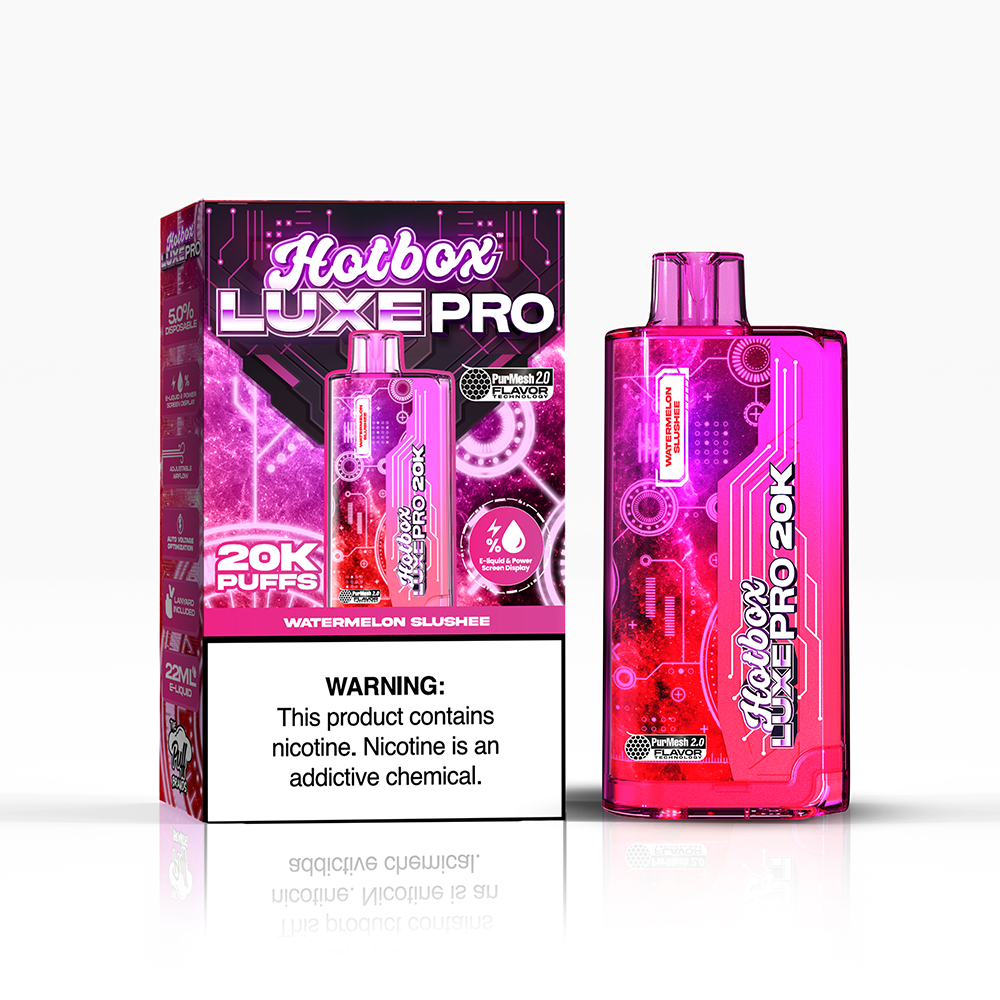 Puff Labs Hotbox Luxe Pro Disposable | 20000 Puffs | 22mL | 50mg | MOQ 5 | Watermelon SLushee with Packaging