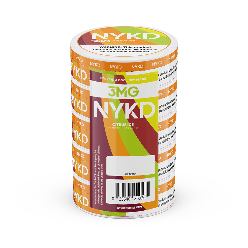 NYKD Nicotine Pouches (20ct Can)(5-Can Pack) | Citrus Ice