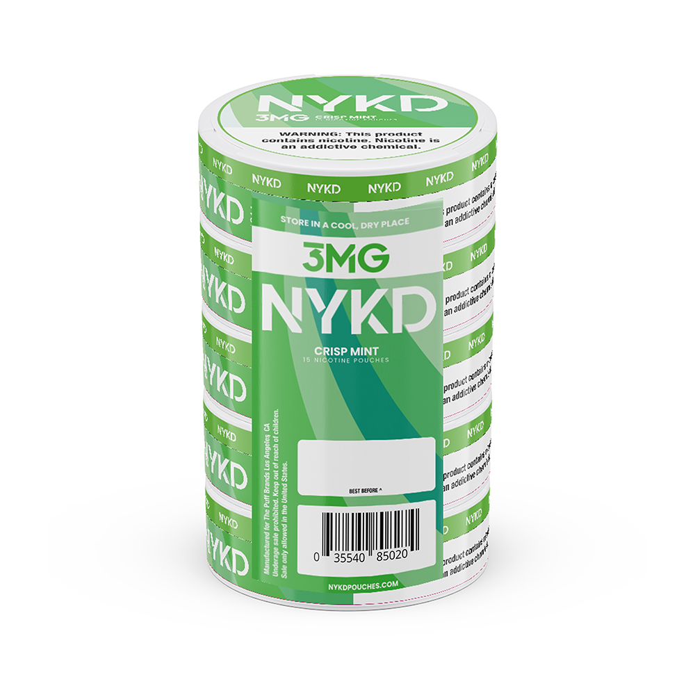 NYKD Nicotine Pouches (20ct Can)(5-Can Pack) | Crisp Mint