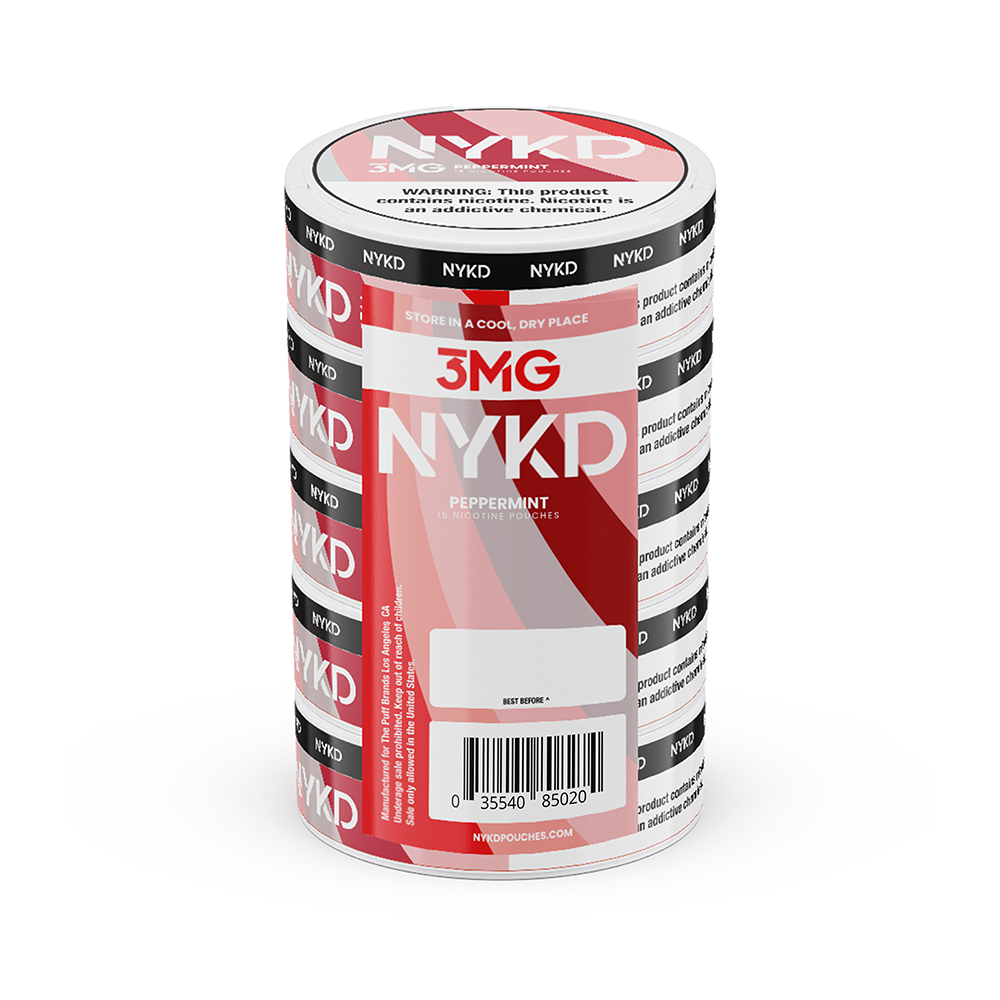 NYKD Nicotine Pouches (20ct Can)(5-Can Pack) | Peppermint