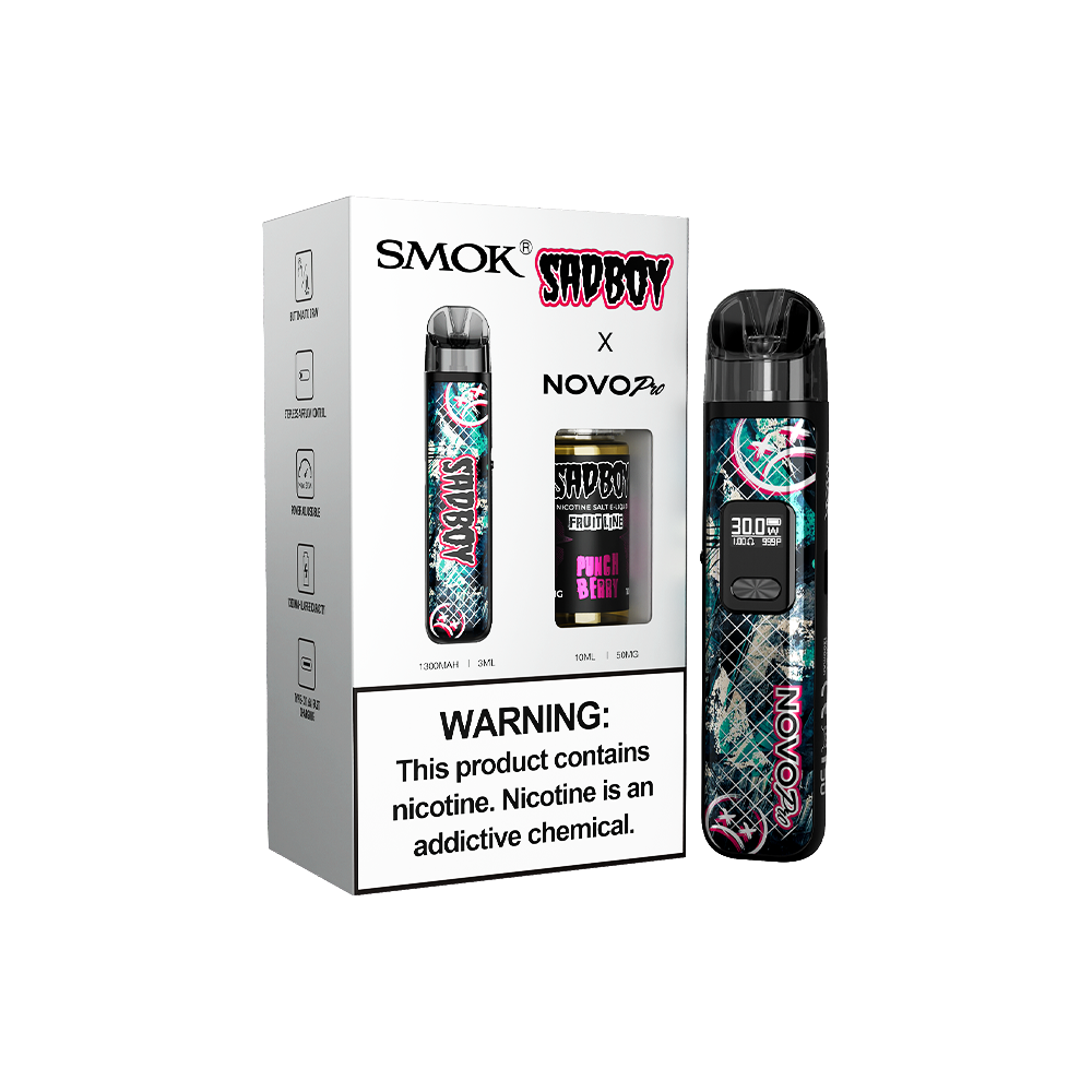 Collab Bundle – SMOK Novo Pro Device + Daddy’s Vapor 10mL Juice - Punch Berry with packaging