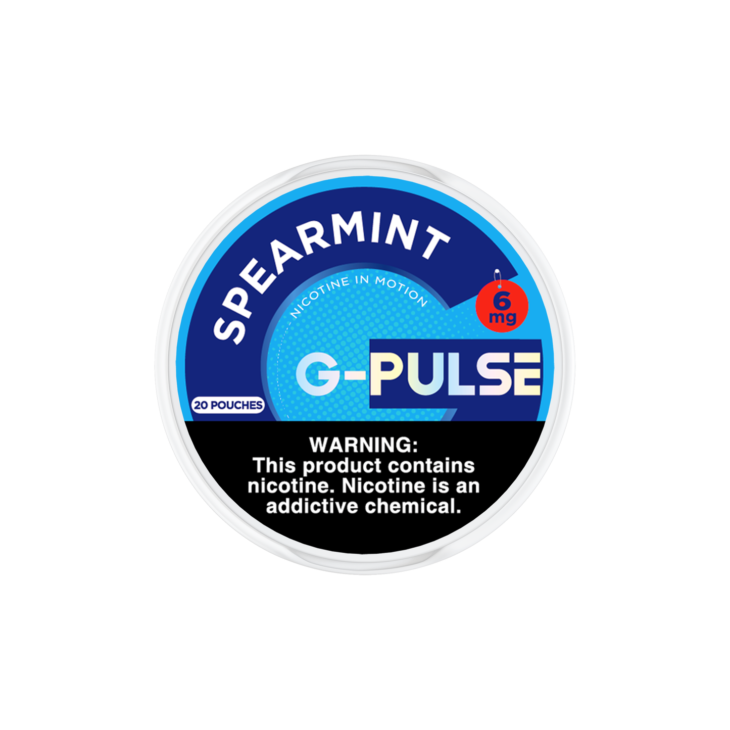 G Pulse Nicotine Pouches | 20ct Can | 6mg | 5pc Display | Spearmint
