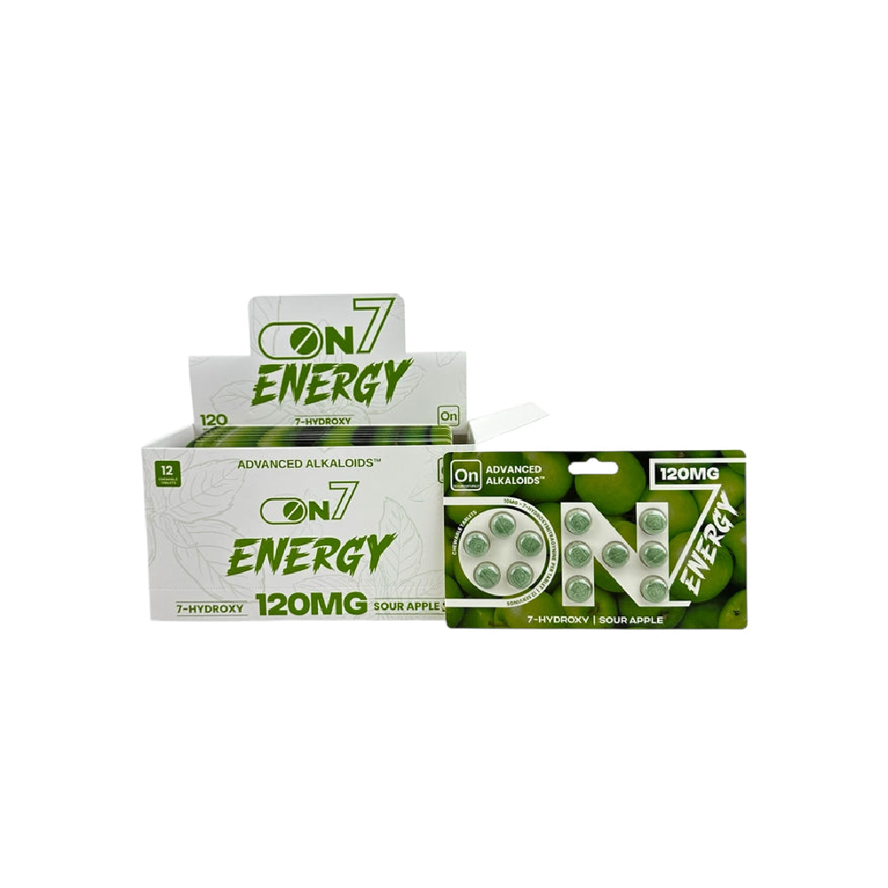 ON7 Kratom Tablets (120mg 12ct tablet) - Sour Apple with packaging