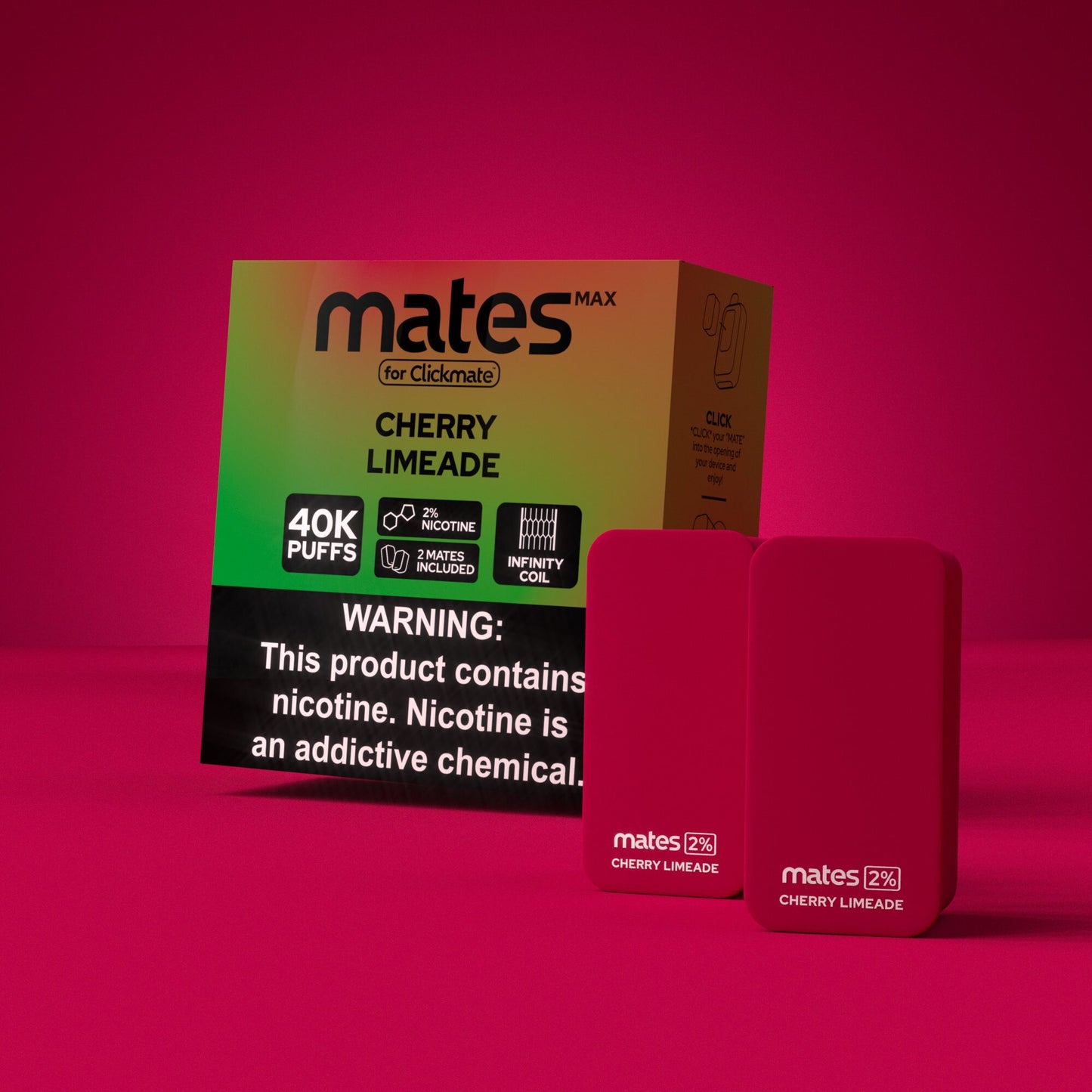 7Daze Clickmates | 5% Prefilled Mates MAX | (2-Pack) | Cherry Limeade with packaging