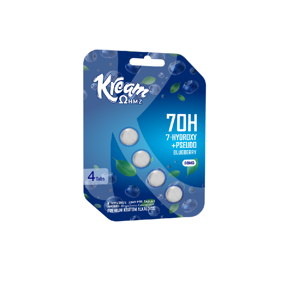 Kream (Kratom)(100mg 4ct tablets) 7-Hydroxy - Blueberry