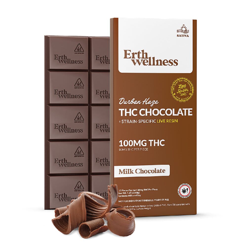 ERTH (D9 THC)(Chocolate)(100mg 1ct Bar) - Durban Haze with packaging
