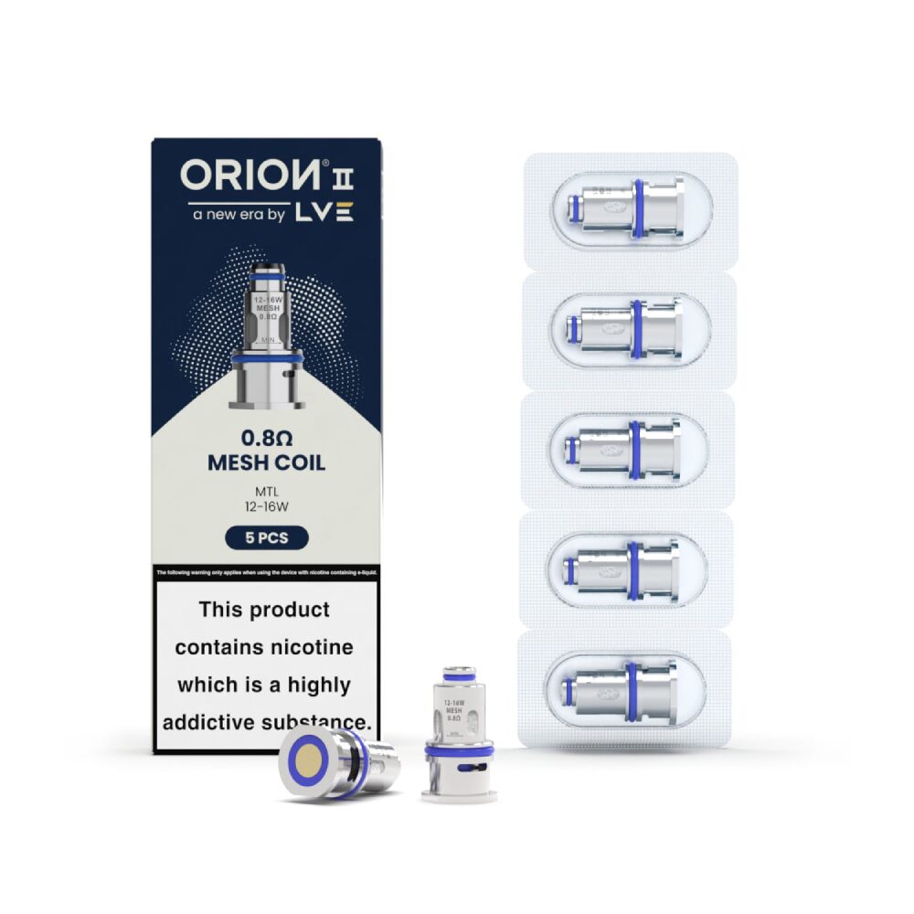 LVE Orion II V2 Mesh Coils (5-Pack) - 0.8ohm MTL with packaging