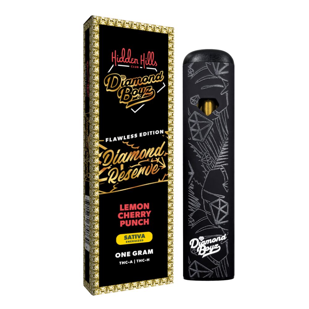 Hidden Hills x Diamond Boyz (DispoDelta)(1g) Diamond Reserve THCA + THCH - Lemon Cherry Punch (Sativa) with packaging