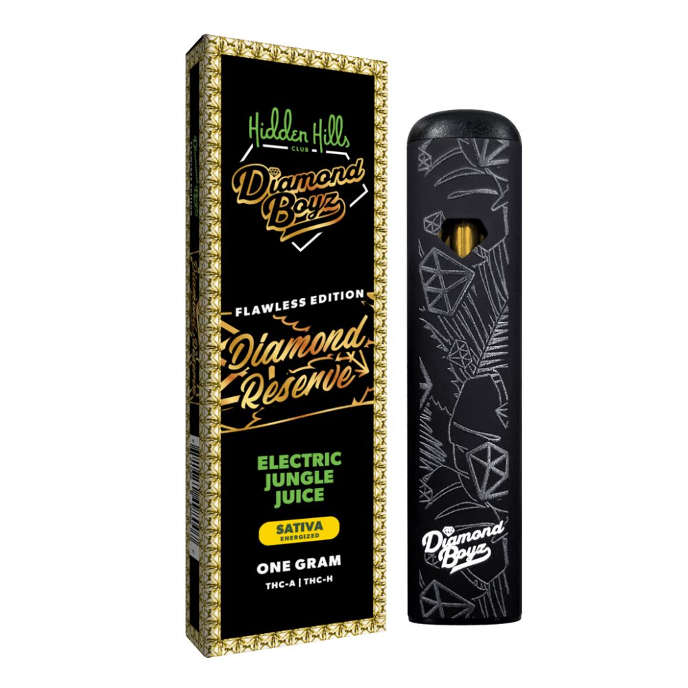 Hidden Hills x Diamond Boyz (DispoDelta)(1g) Diamond Reserve THCA + THCH - Electric Jungle Juice (Sativa) with packaging