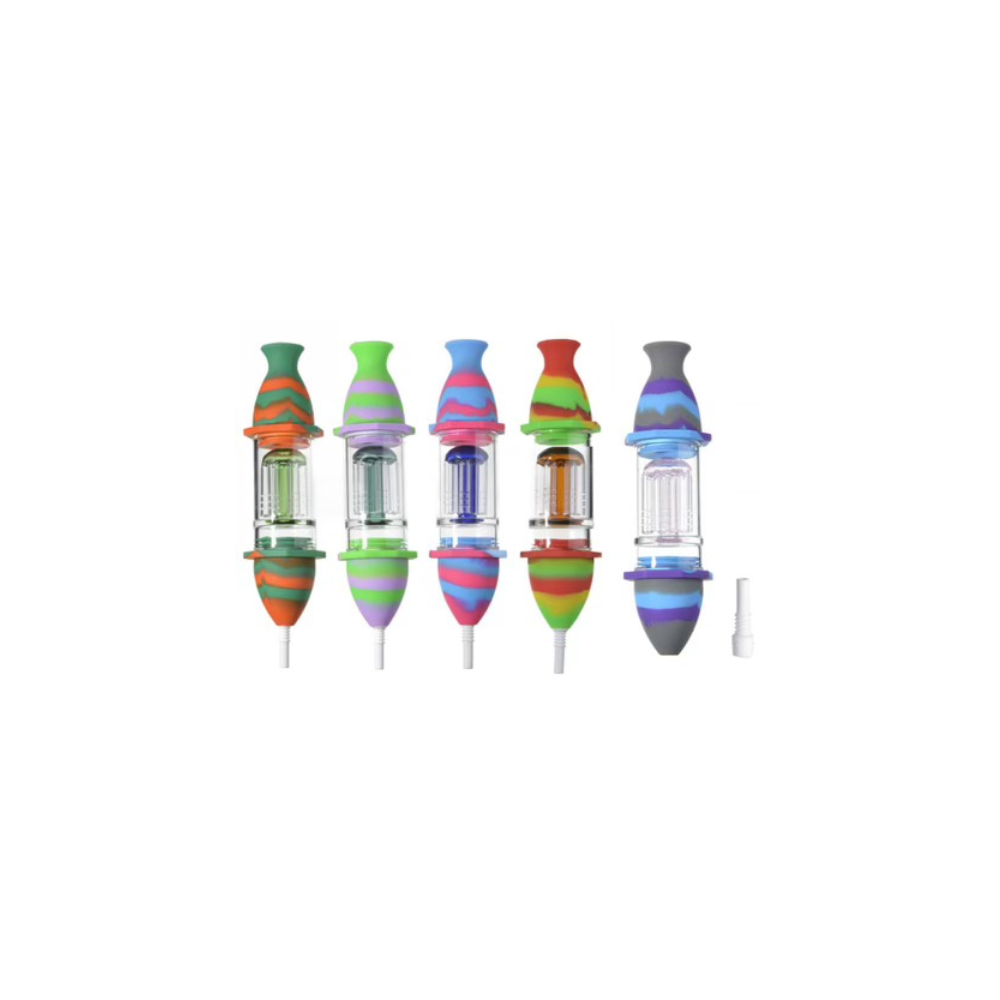 Non branded (Nectar Collector)(1-Pack) NC19 Silicone Tree Perc Nectar Collector with 10MM Ceramic Tip - Group Photo