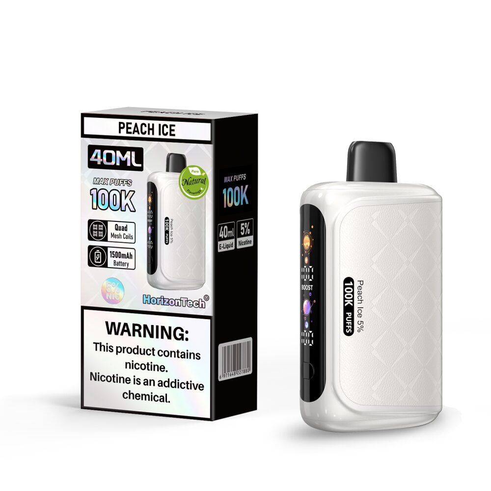 Horizon 100K (Dispo) | (100000Puff) |(40mL) | Peach Ice with packaging