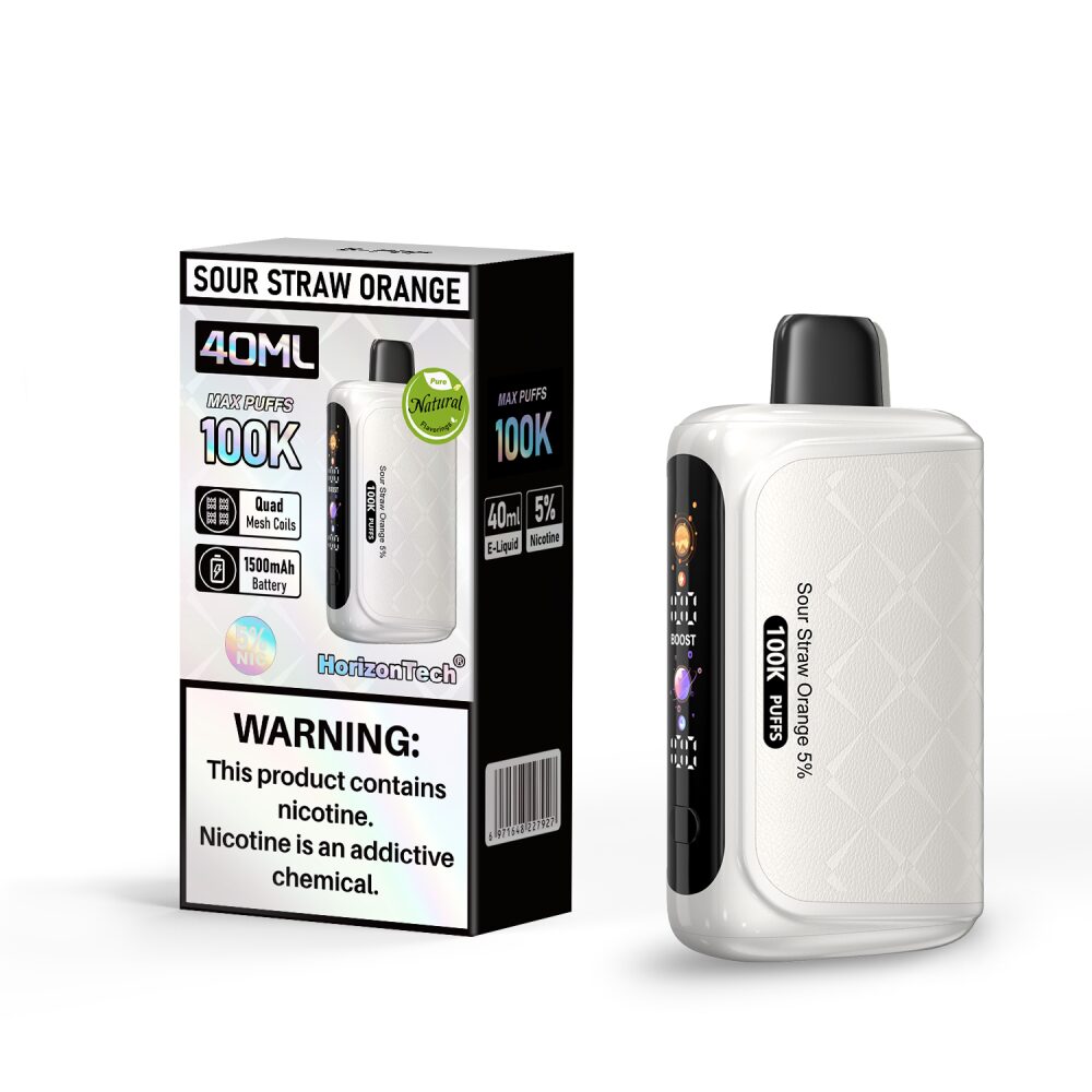 Horizon 100K (Dispo) | (100000Puff) |(40mL) | Sour Straw Orange with packaging