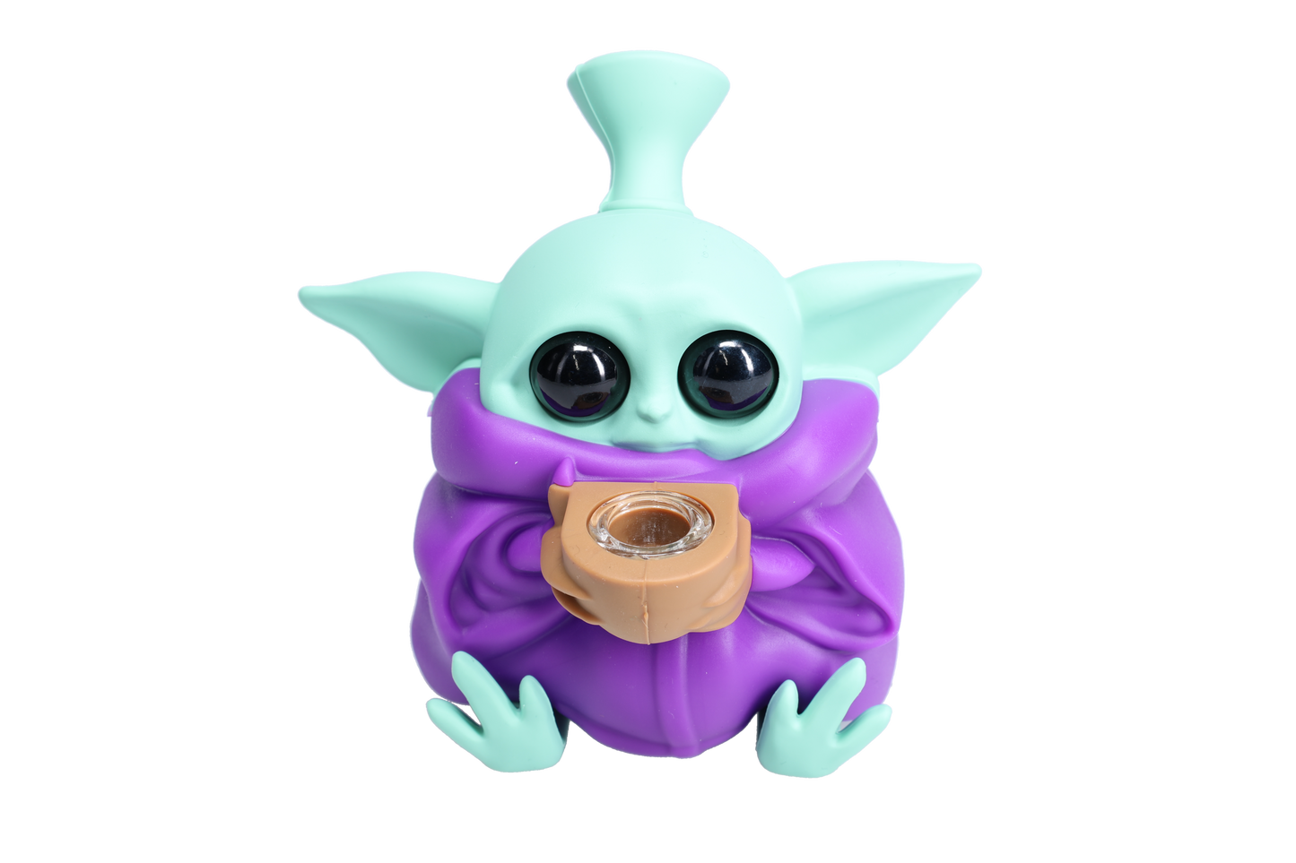 Non branded (Hand Pipe)(1-Pack) SHP12 Baby Yoda Silicone Hand Pipe - Purple