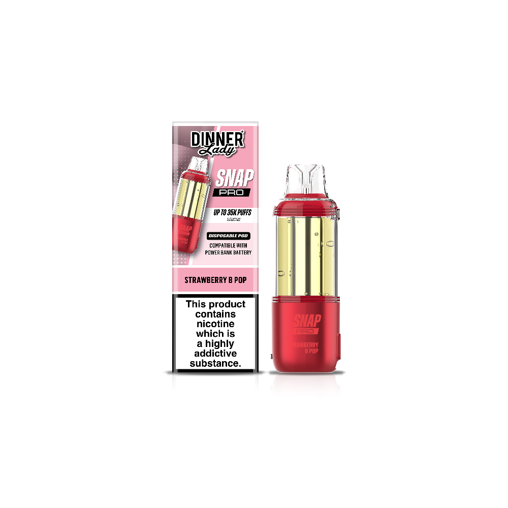 Dinner Lady Snap Pro (Dispo only)(35000Puff)(16mL) Dispo POD - Strawberry B-Pop
