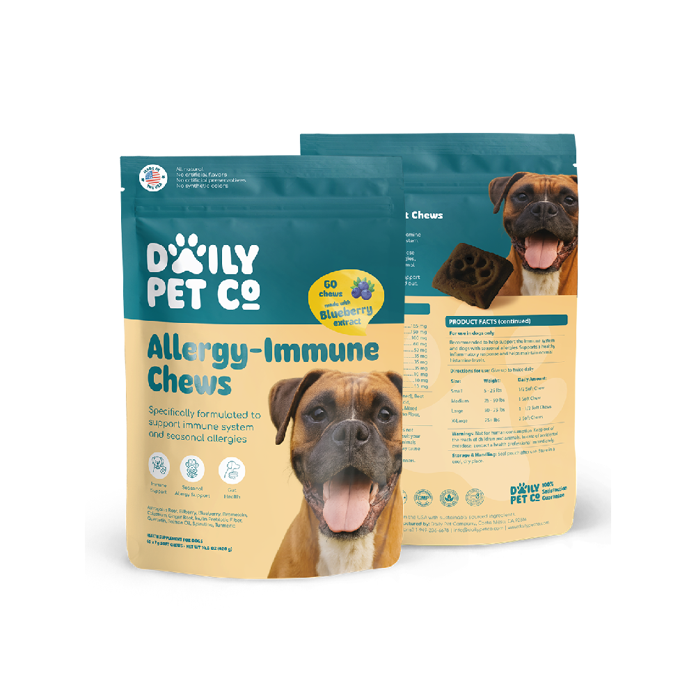 Daily Pet Co (Dog Treats)(60ct Pouch) Calming Chews - Allergy and Immune Soft Chews